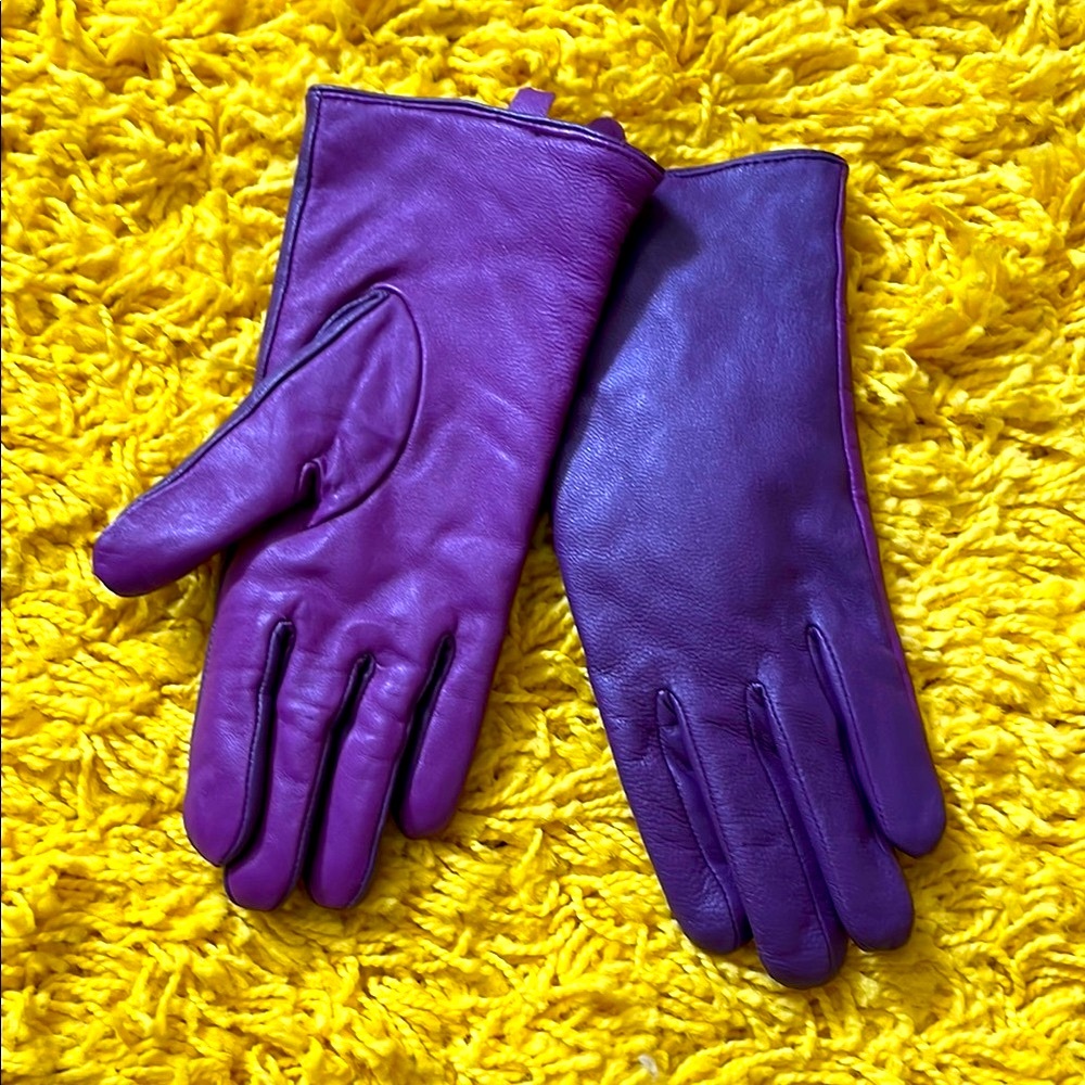 Purple Leather Women's Gloves